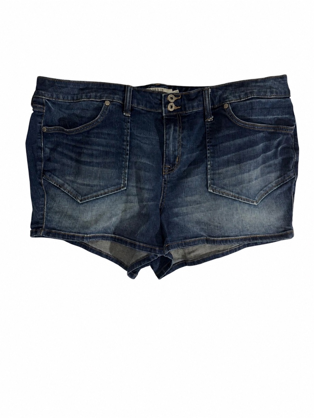 Torrid Plus Size 22 Jean Shorts Dark Wash Stretch Denim Mid Rise Casual